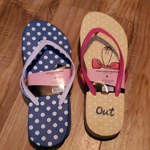 2 pair New Flip Flops